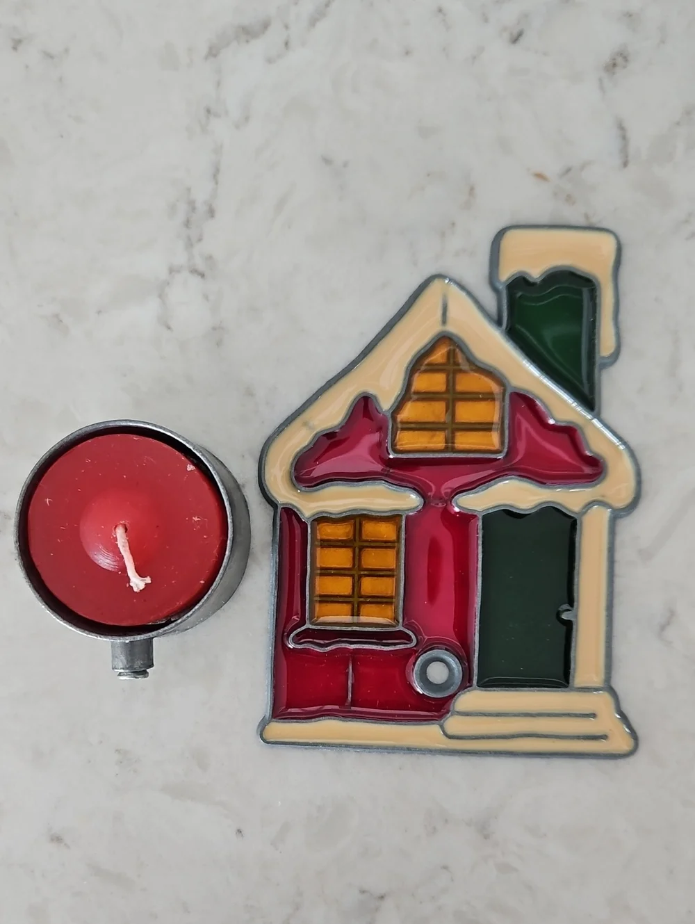 Decorative Holiday House Candle Accent, NIB